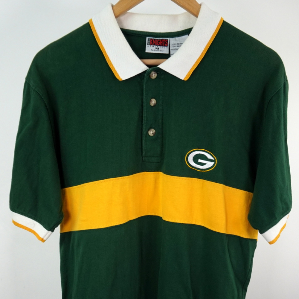 VTG Green Bay Packers Polo Shirt NFL Iron Knights
